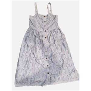 JGee- Women’s Blue Sleeveless Eyelet Midi Dress Size Petite Medium